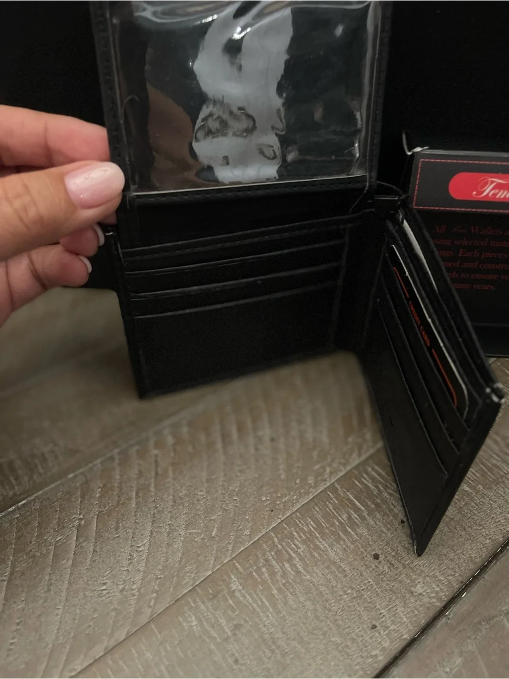 Toms Collection Black Embroidered Virgin Mary Card Wallet
